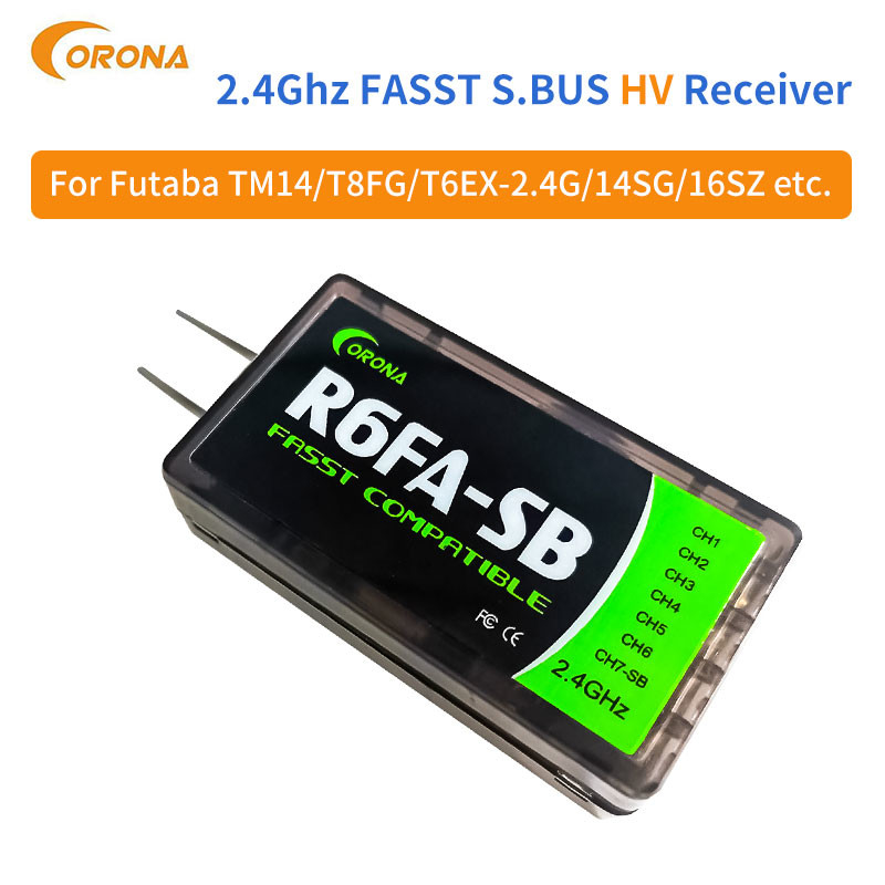 6ch Futaba 2.4 Ghz Fasst Receiver Transmitter For Radio Rc Car Corona R6FA-SB